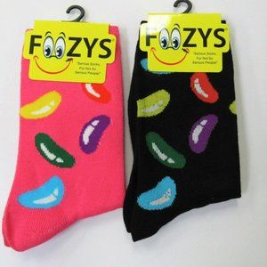 Jelly Beans Candy Colorful Rainbow Flavors Sugar 2 Pairs Foozys Women's Socks